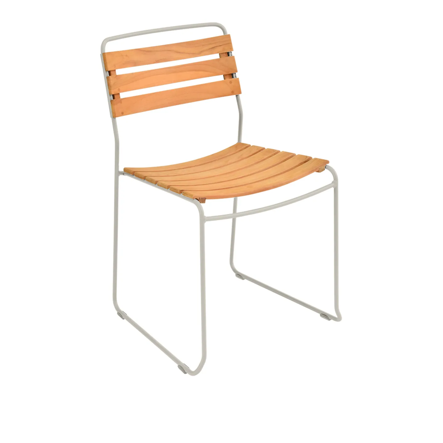 Fermob - Surprising Teak Chair - Clay Grey - Matstolar utomhus - Harald Guggenbichler - Grå - Metall/Trä