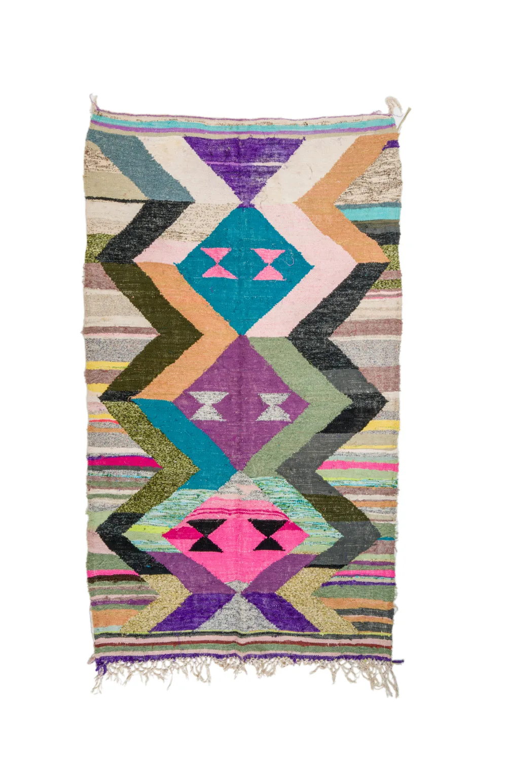 Marokkansk Boucherouite-teppe 145 x 260 cm (Størrelse: 145 x 260 cm)