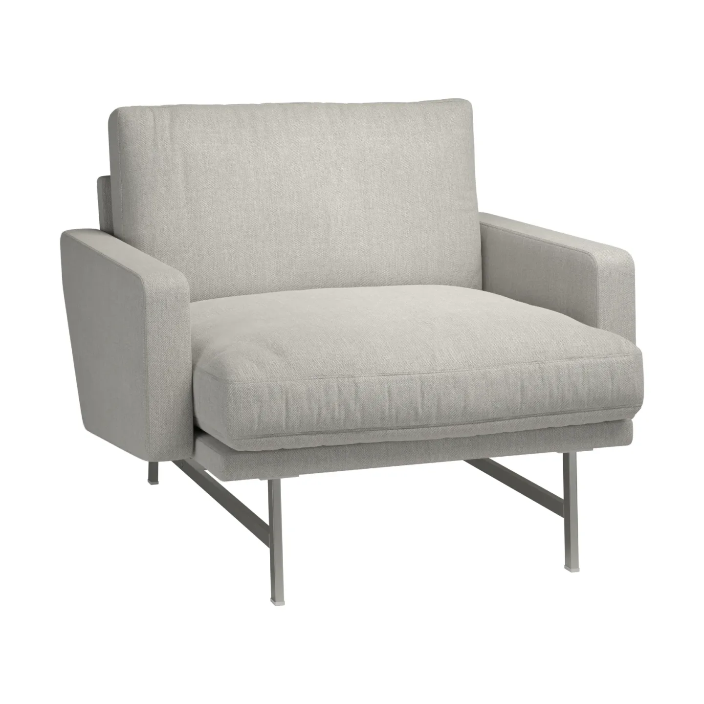 Fritz Hansen Lissoni PL111S lounge chair small Clay 012-rostfritt stål