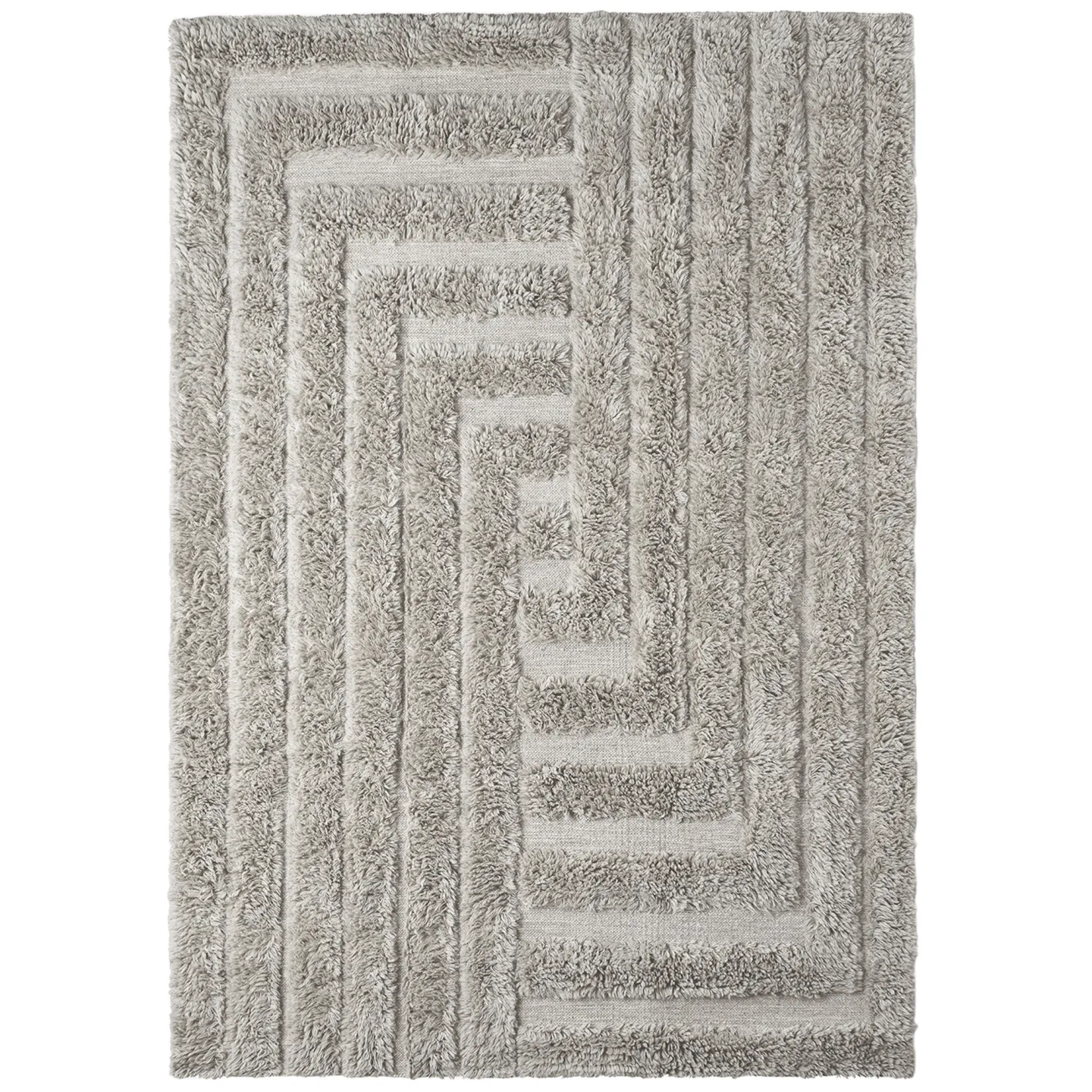 Dusty Deco - Shaggy Labyrinth Grey 300 X 400 - Ullmattor - Edin & Lina Kjellvertz - Grå