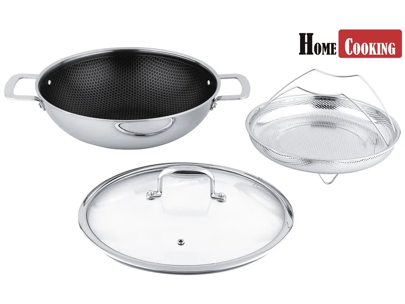 HOME COOKING Wok ZIAD Ø30cm stahl rostfrei silberfarben