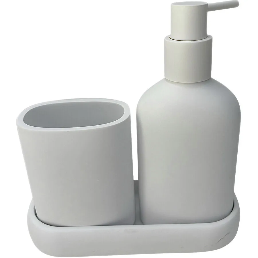 Badezimmer-Set Kim gold Polyresin - Farbe: weiss