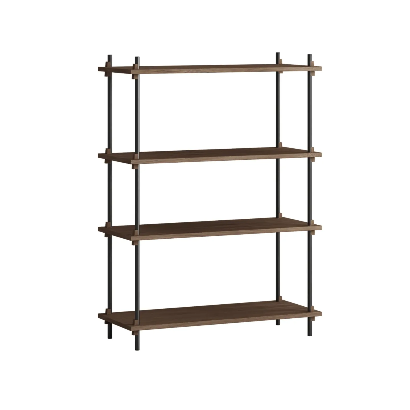 MOEBE Shelving System Classic Regal Räuchereiche-black, 86x115x35 cm, S.115.1.A