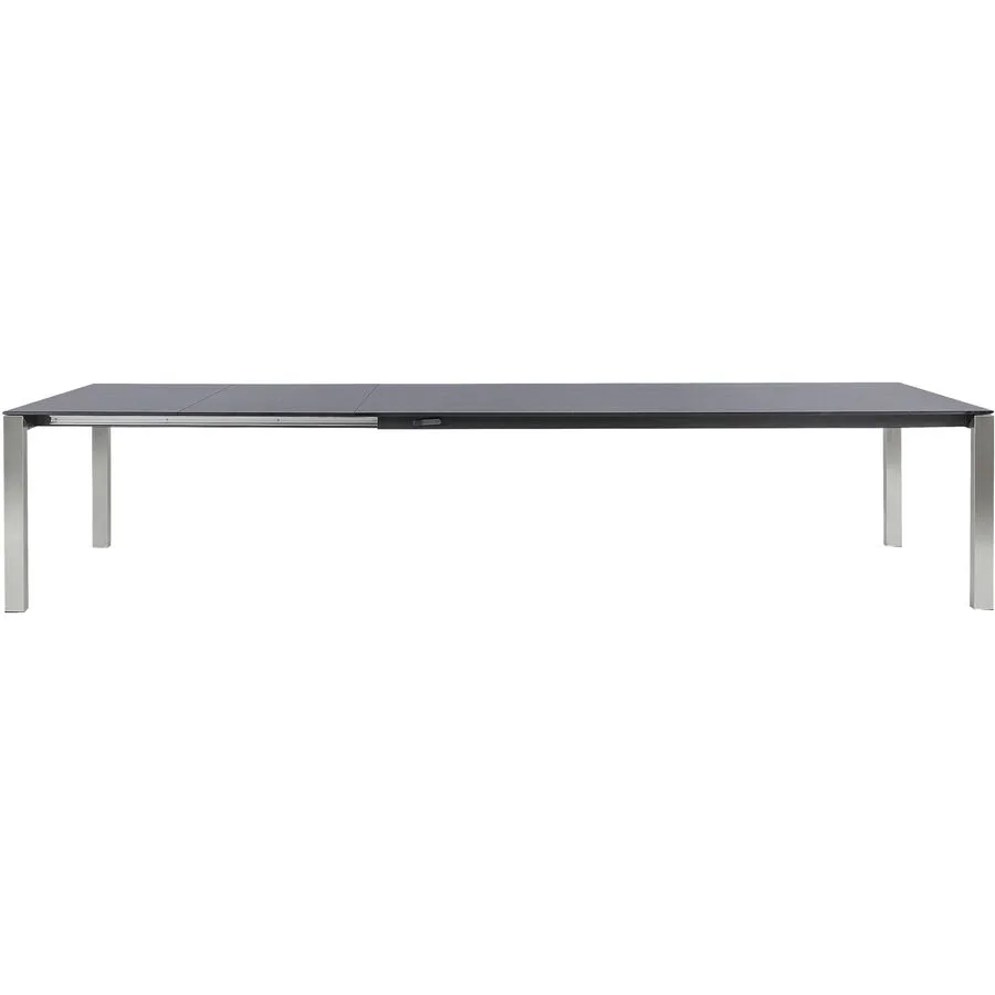 Gartentisch ausziehbar Panama HPL Moonscape grey 220x90 cm - Farbe: Edelstahl gebürstet / Moonscape grey - Material: HPL/Edelstahl - Möbel