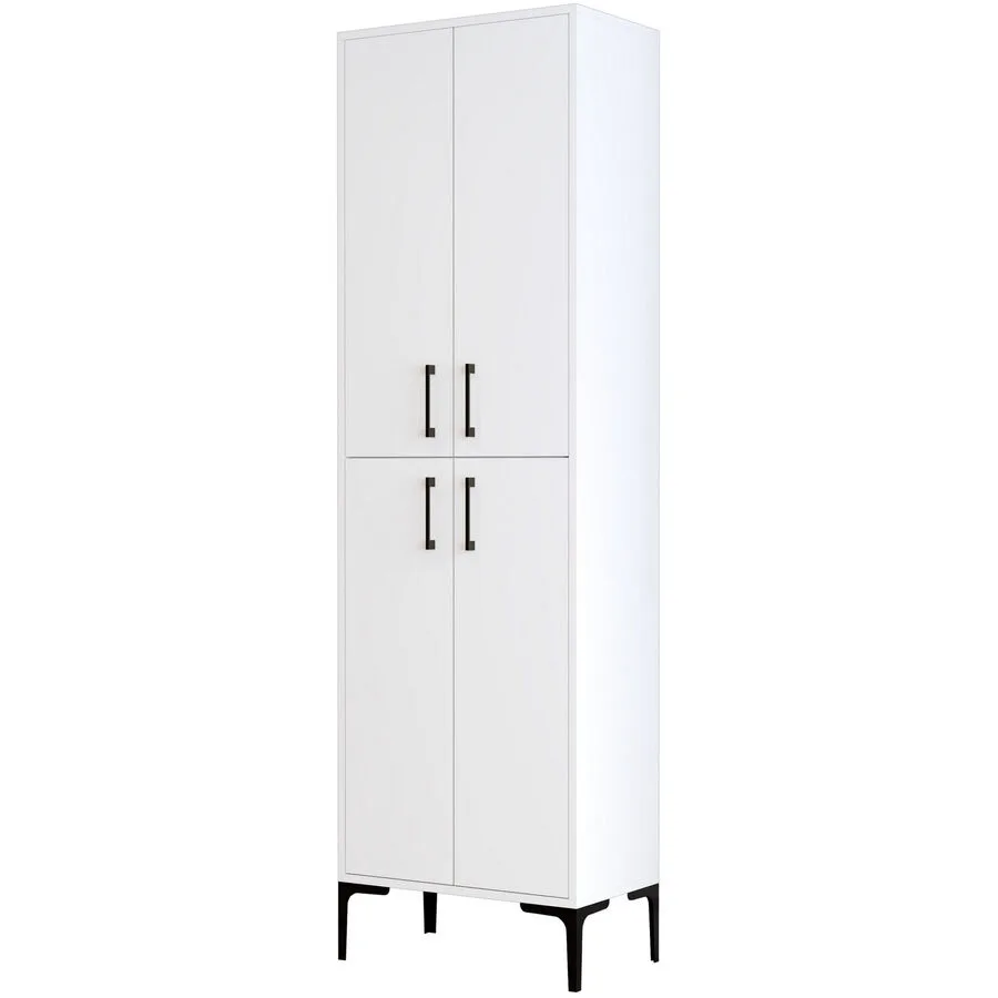 Schrank Yemek weiss melaminbeschichtete Spanplatte B 60 H 200 cm