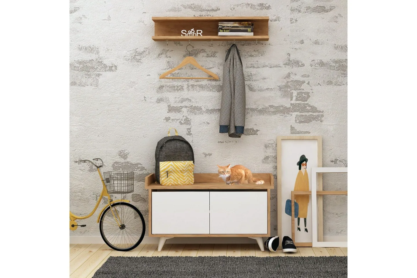 Mod Design Skoskåp/Hatthylla - Trä/Vit