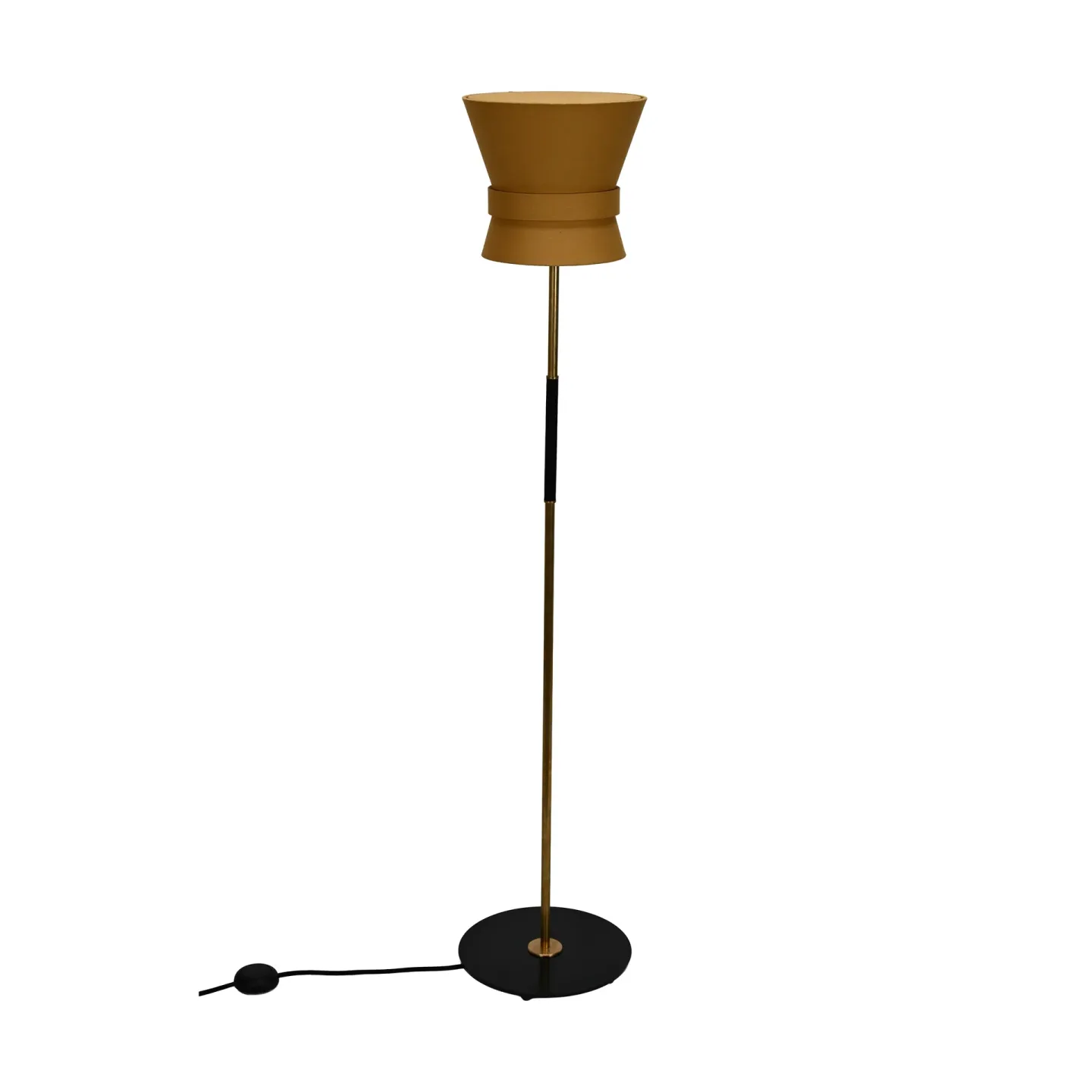 Örsjö Belysning Bow Stehleuchte Rohmessing-yellow ochre, klein 147 cm