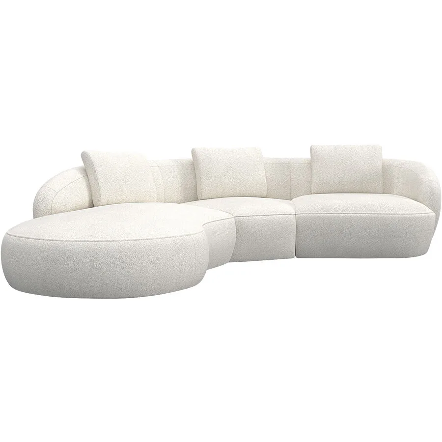 Ecksofa Koa Links Stoff Vanille B 281 T 225 cm