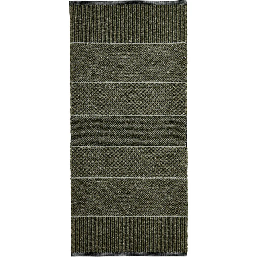 HORREDSMATTAN Teppich Alice olive Streifen Mischgewebe 70 x 150 cm