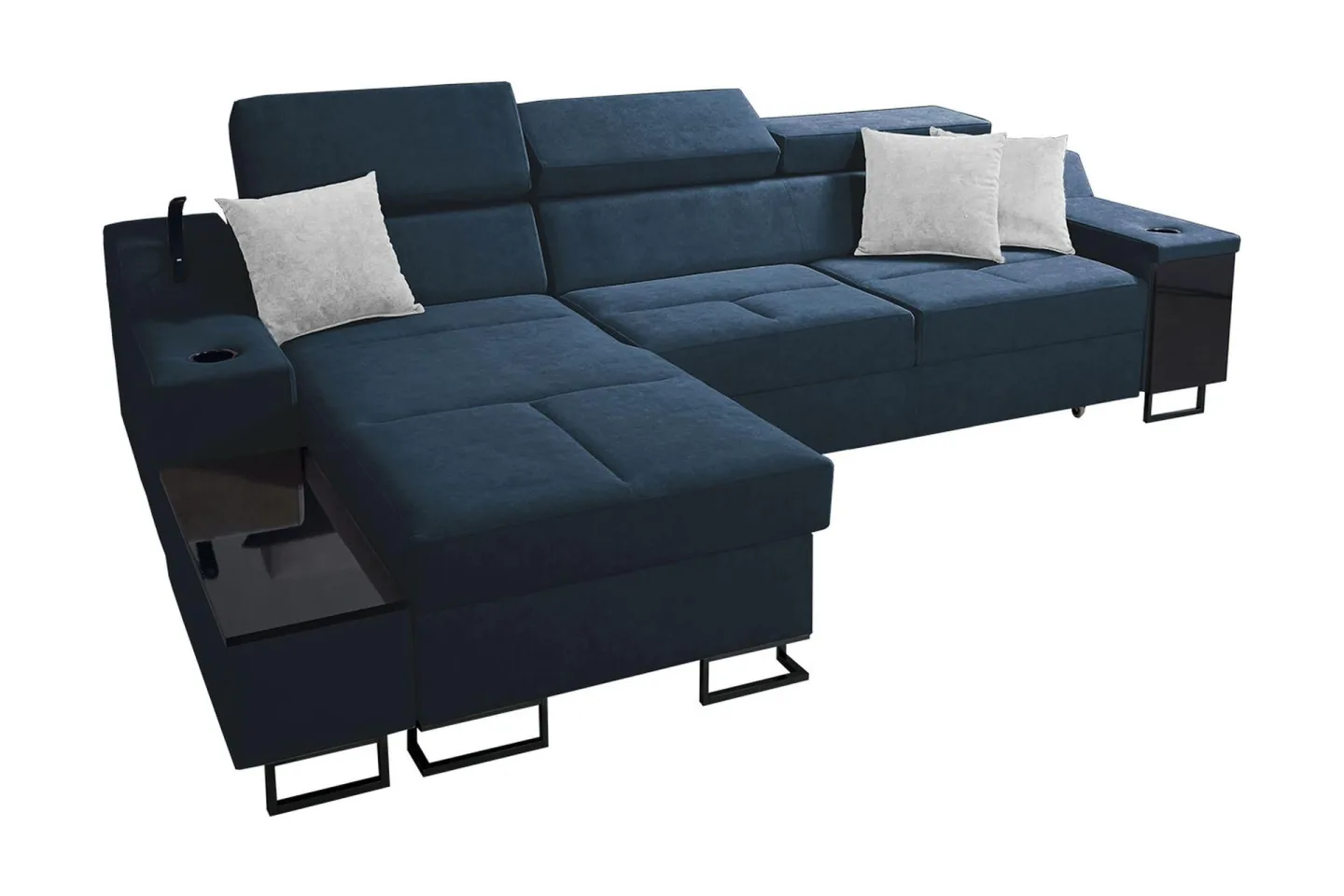 Seginus Bäddsoffa m. Divan Förvaring 3-sits 226x127 - Blå