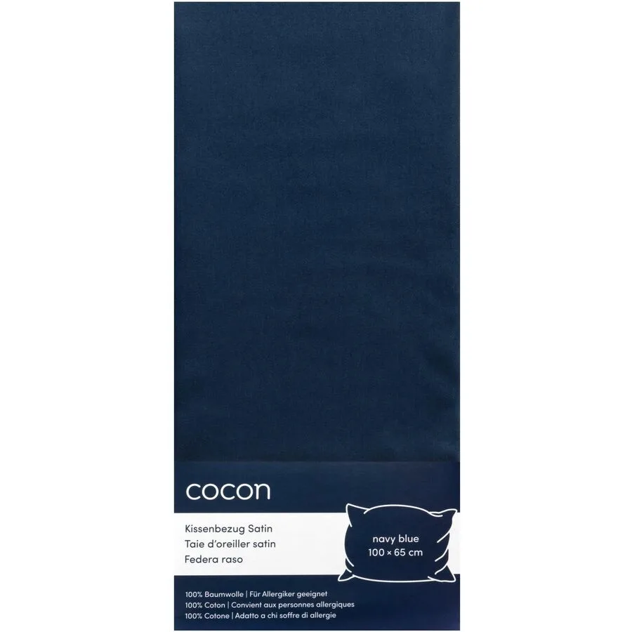 Kissenbezug COCON Marineblau Baumwolle B 65 T 100 cm - Material: Satin