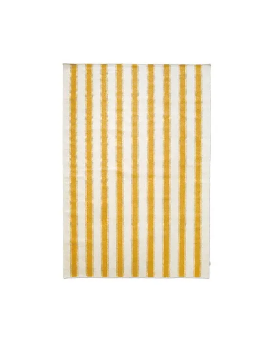Stripes tæppe off white/gul