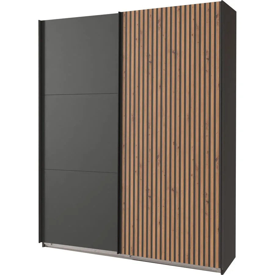 Kleiderschrank Asin Eiche/graphit Holzwerkstoff B 200 cm