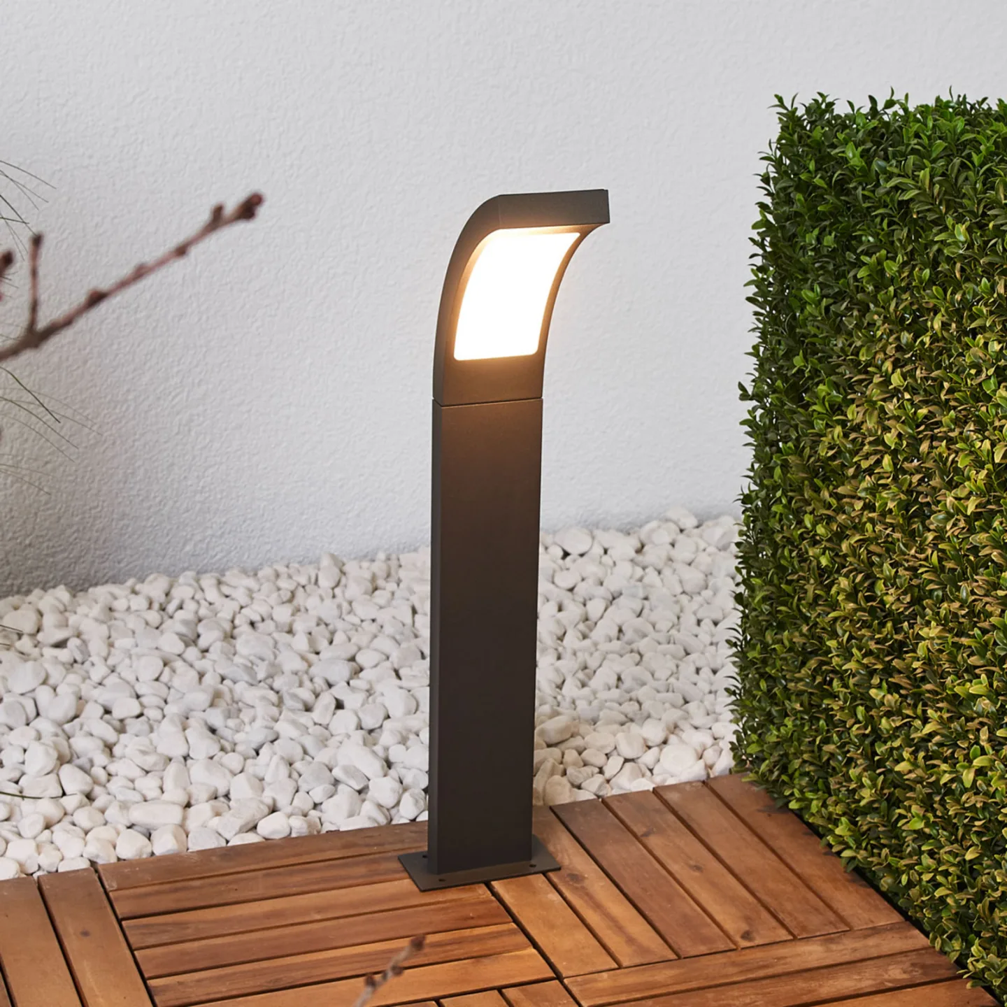 Juvia Außen Gartenleuchte IP54 Graphite - Lucande - Balkon - Modern - Aluminium - Einflammig