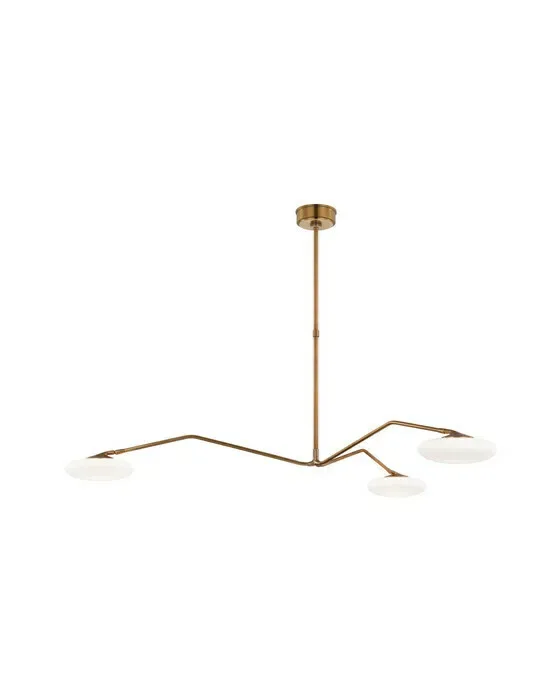 Brindille Extra Large Three Light Chandelier Soft Brass
