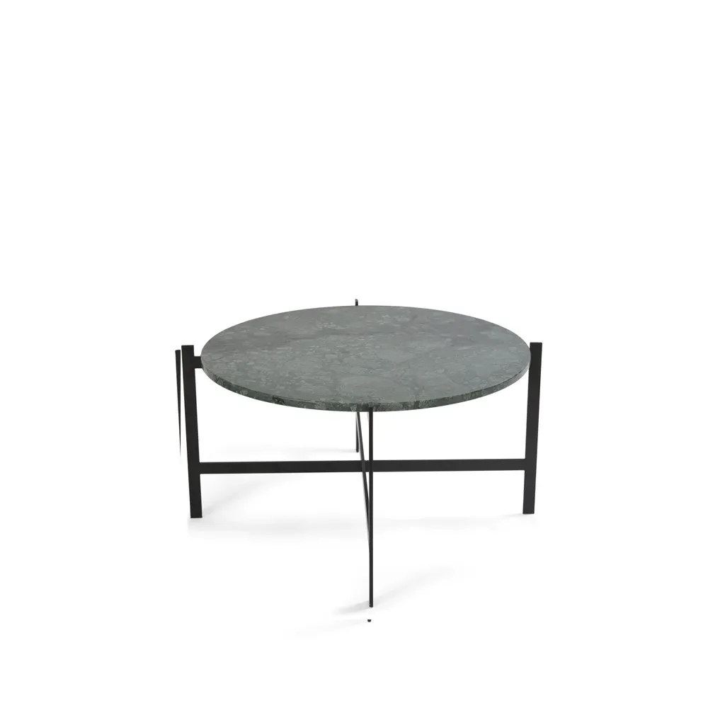 OX Denmarq Deck Couchtisch Marmor Grün, Schwarzes Gestell
