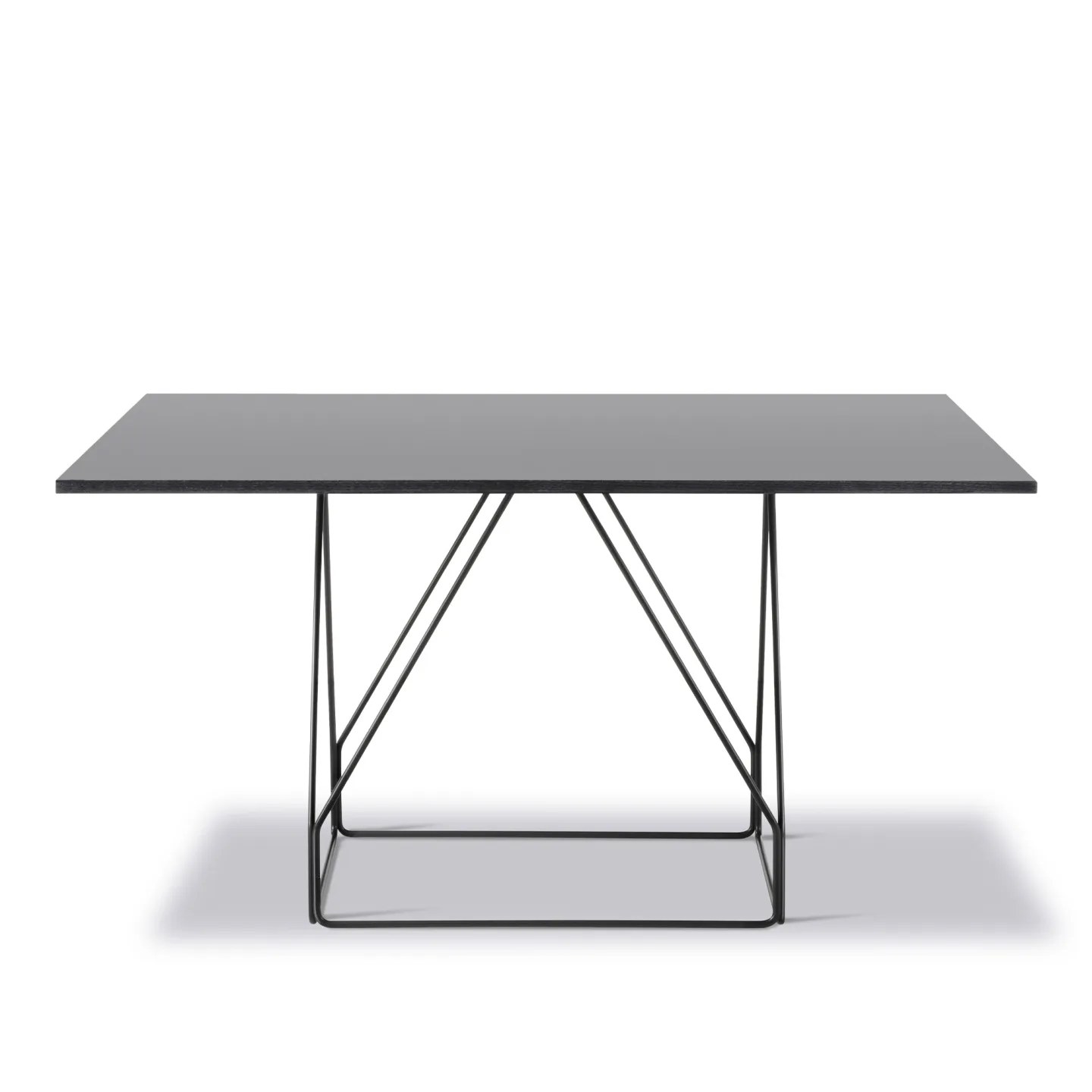 Fredericia Furniture - JG Table - 140x140 cm - Black linoleum - Black oak - Black lacquer - Matbord - Jørgen Gammelgaard