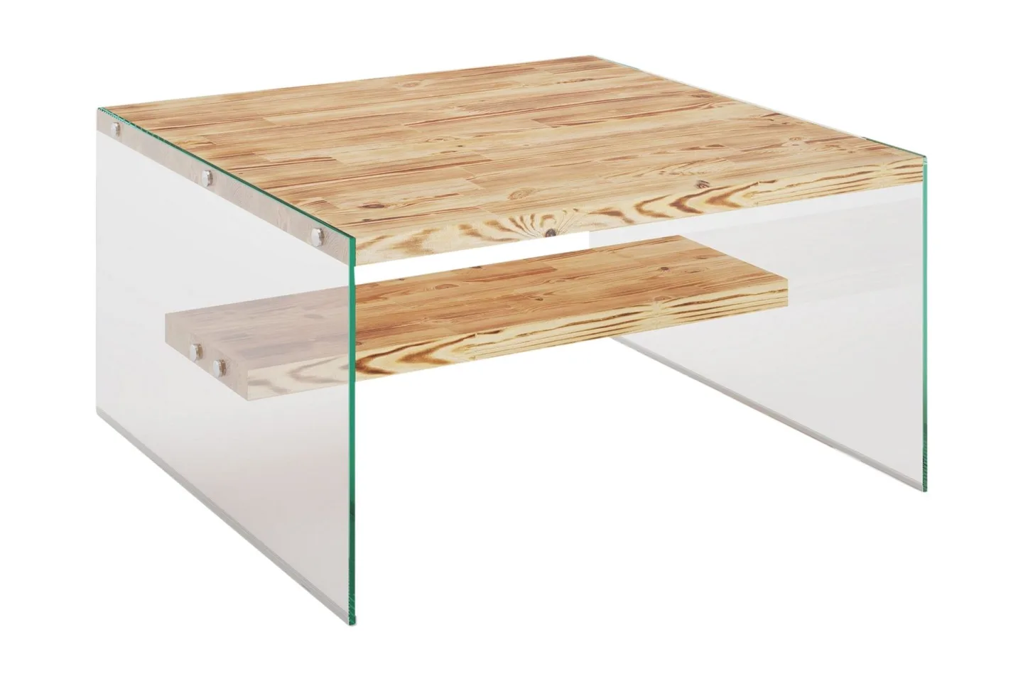 Assanisa Soffbord 75 cm - Natur/Glas