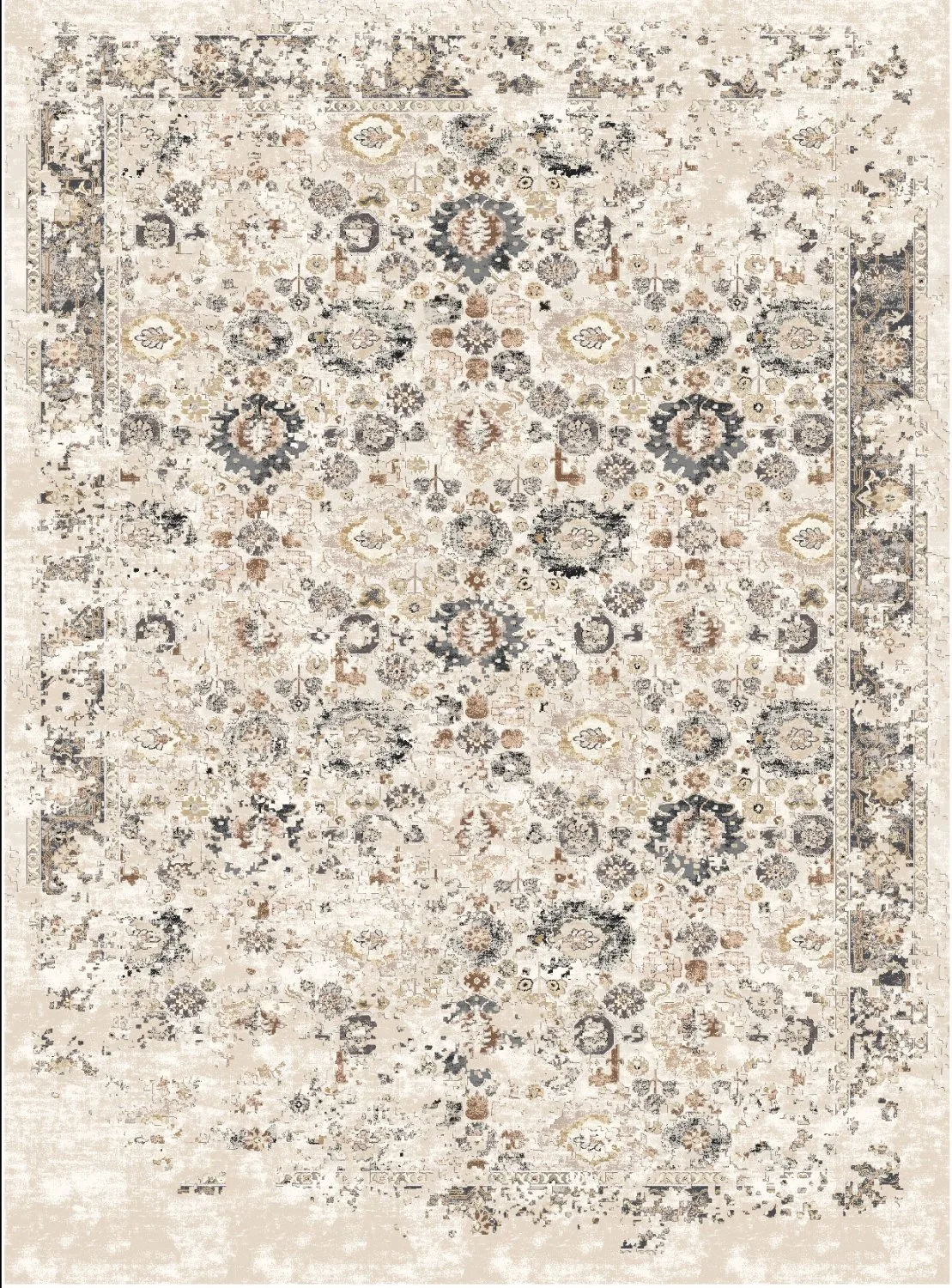 Wilton-teppe - Toujane (grå) (Størrelse: 240 x 340 cm)
