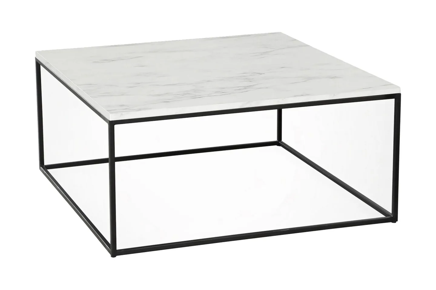 Falan Soffbord 75 cm Marmormönster - Vit/Svart