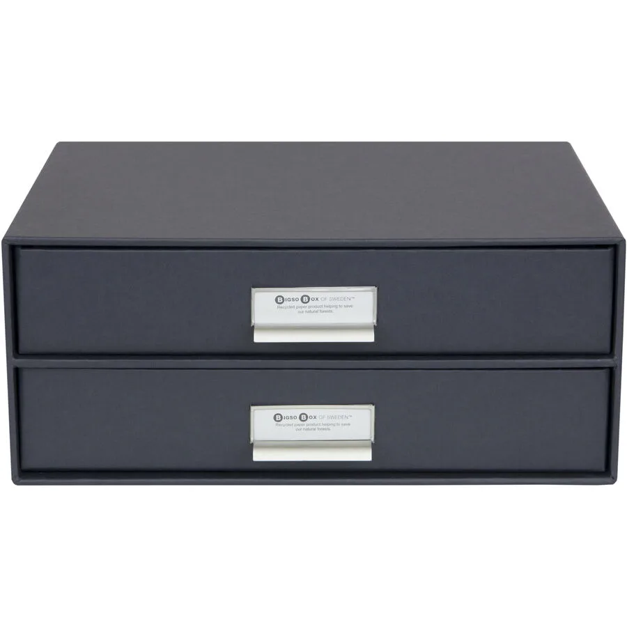 Schubladenbox Bigso Box dunkelgrau Papier/Metall B 33.5 cm T 25.5 cm