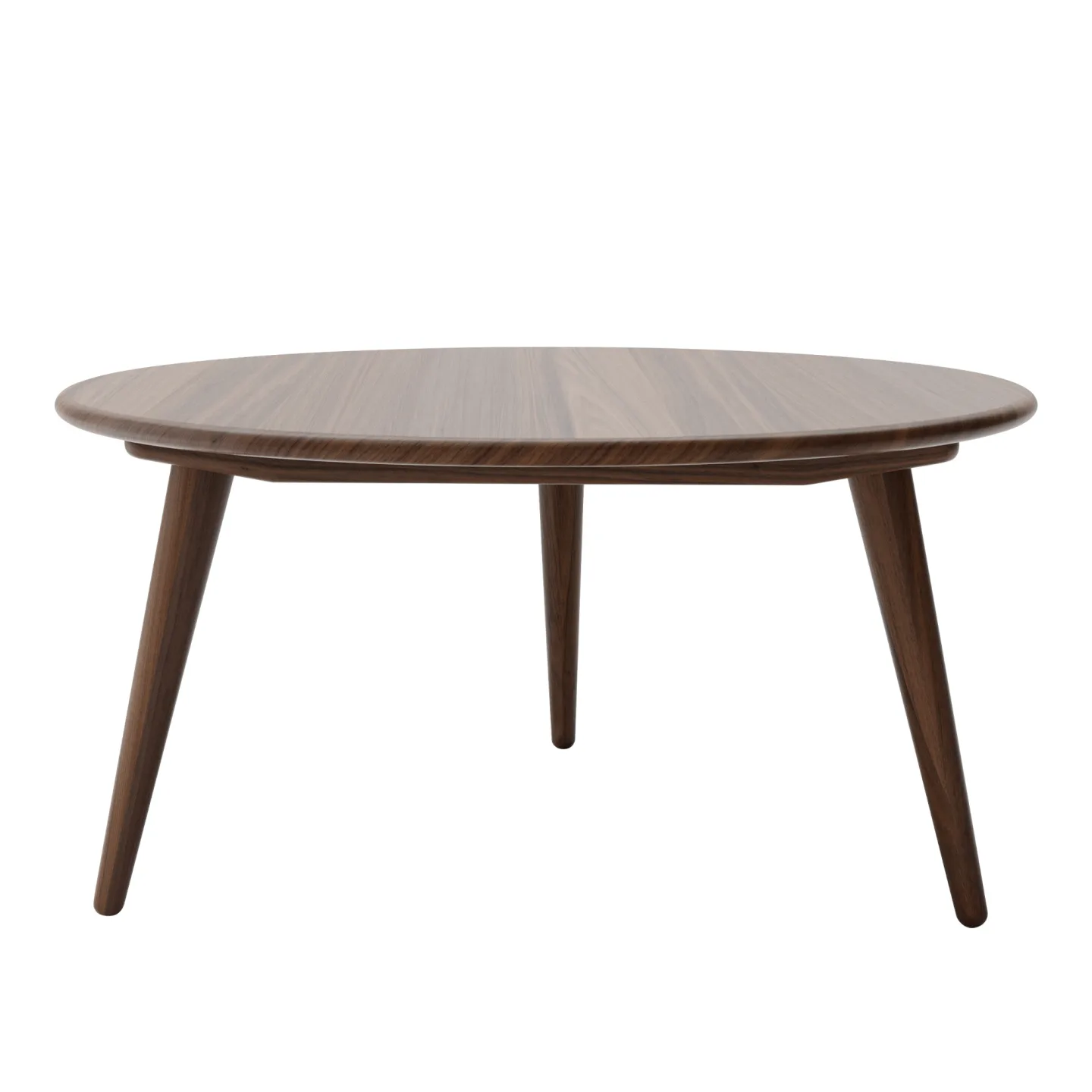 Carl Hansen - CH008, Oljad Valnöt, Ø 100 cm - Höjd 48 cm - Soffbord - Hans J. Wegner - Träfärgad - Trä