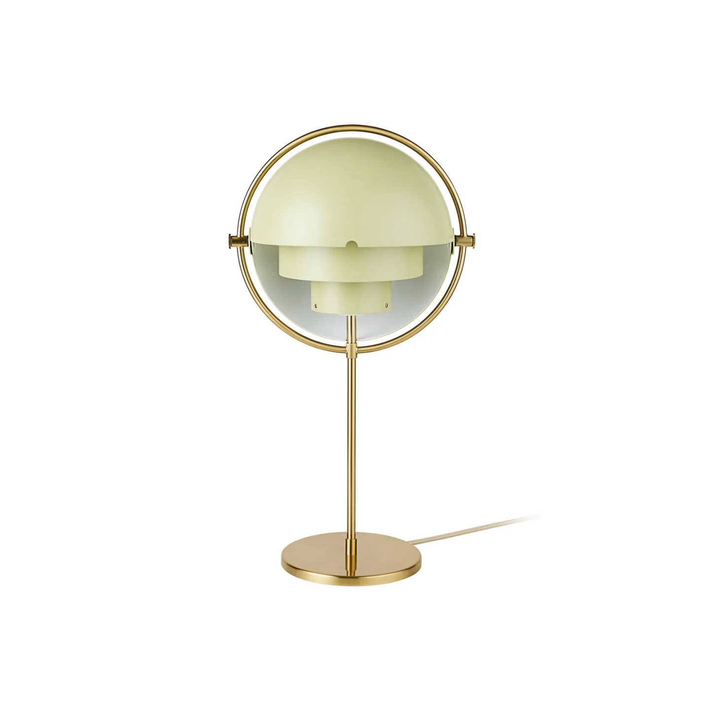 Multi-Lite Tischleuchte Brass/Desert Sage - GUBI - Wohnzimmer - Design - Metall - Mit Schirm