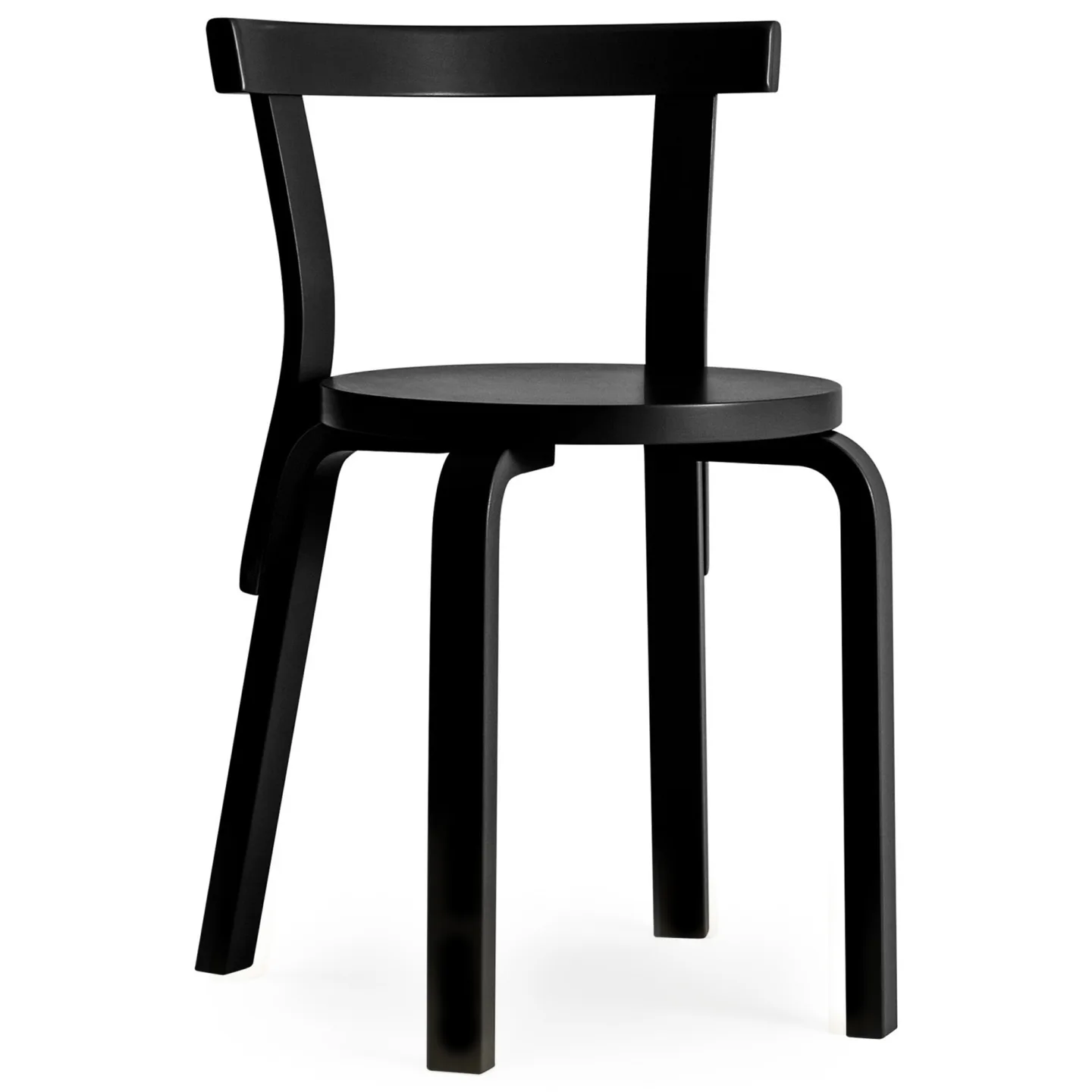 Artek - Stol 68, Helt svartlackad - Matstolar - Alvar Aalto - Svart - Trä