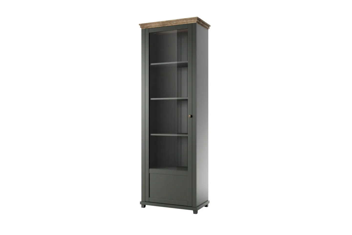 Ivreri Vitrinskåp 42 cm djup 71 cm bred 200 cm hög Mörkt Trä - Khaki/Natur
