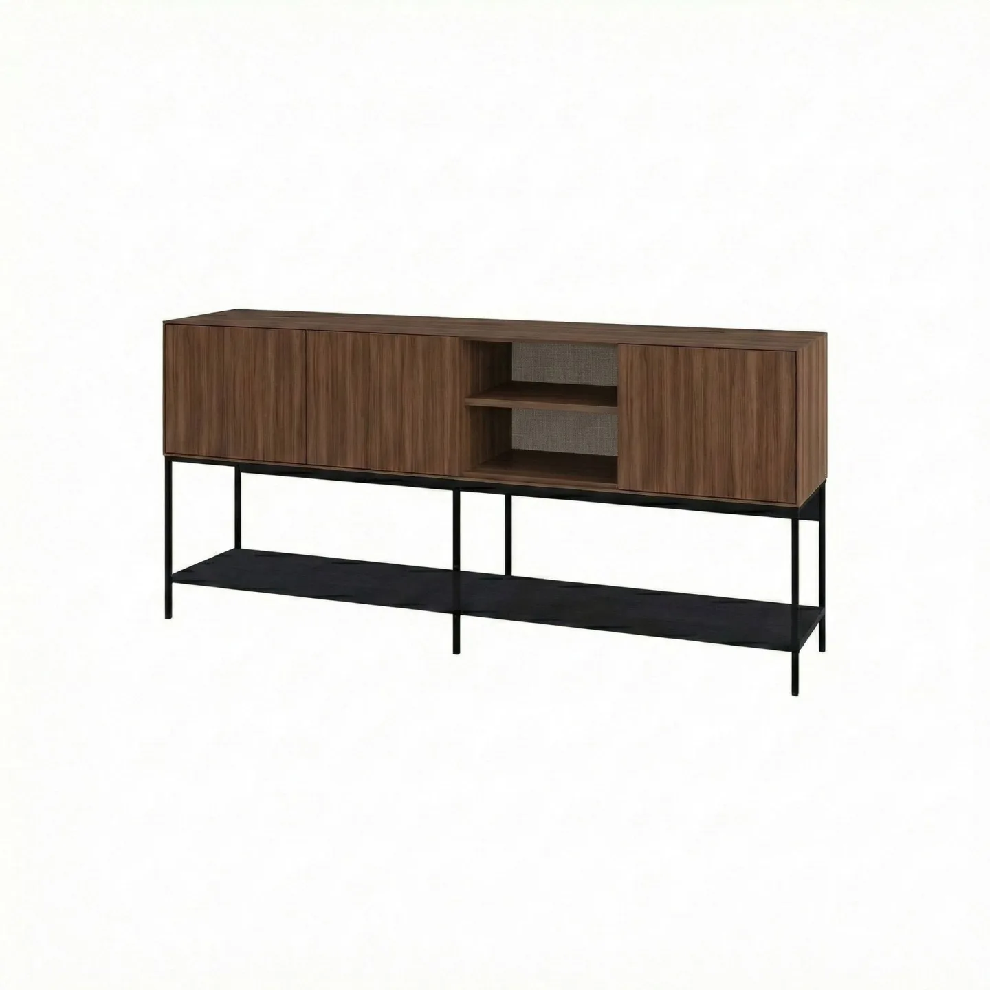 Kenvor Konsol 180x80x40 cm - Milano Walnut, Wood Black, Black