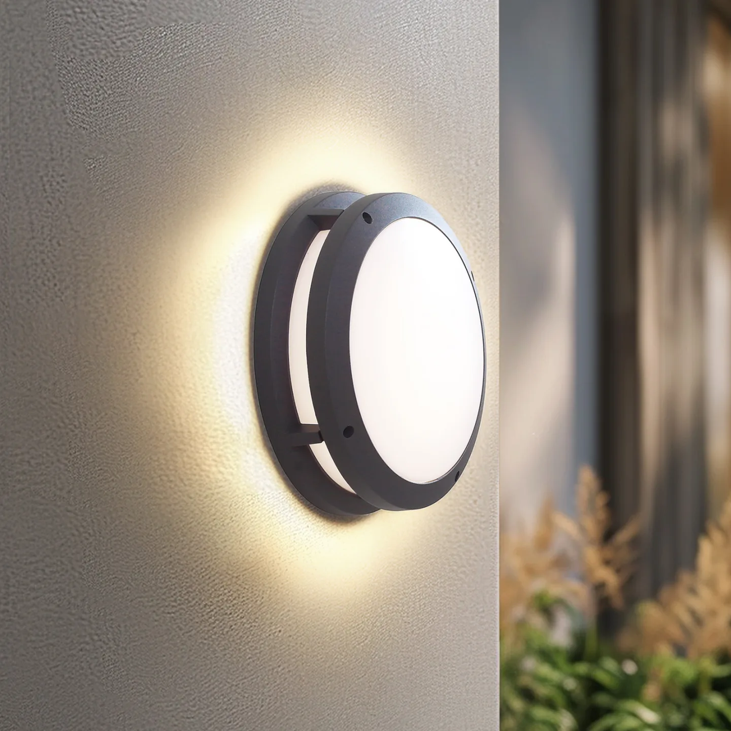 Liren Smart LED-Außenwandleuchte, grau, RGBW, Tuya - Lindby - Balkon - Modern - Aluminium - Bündig