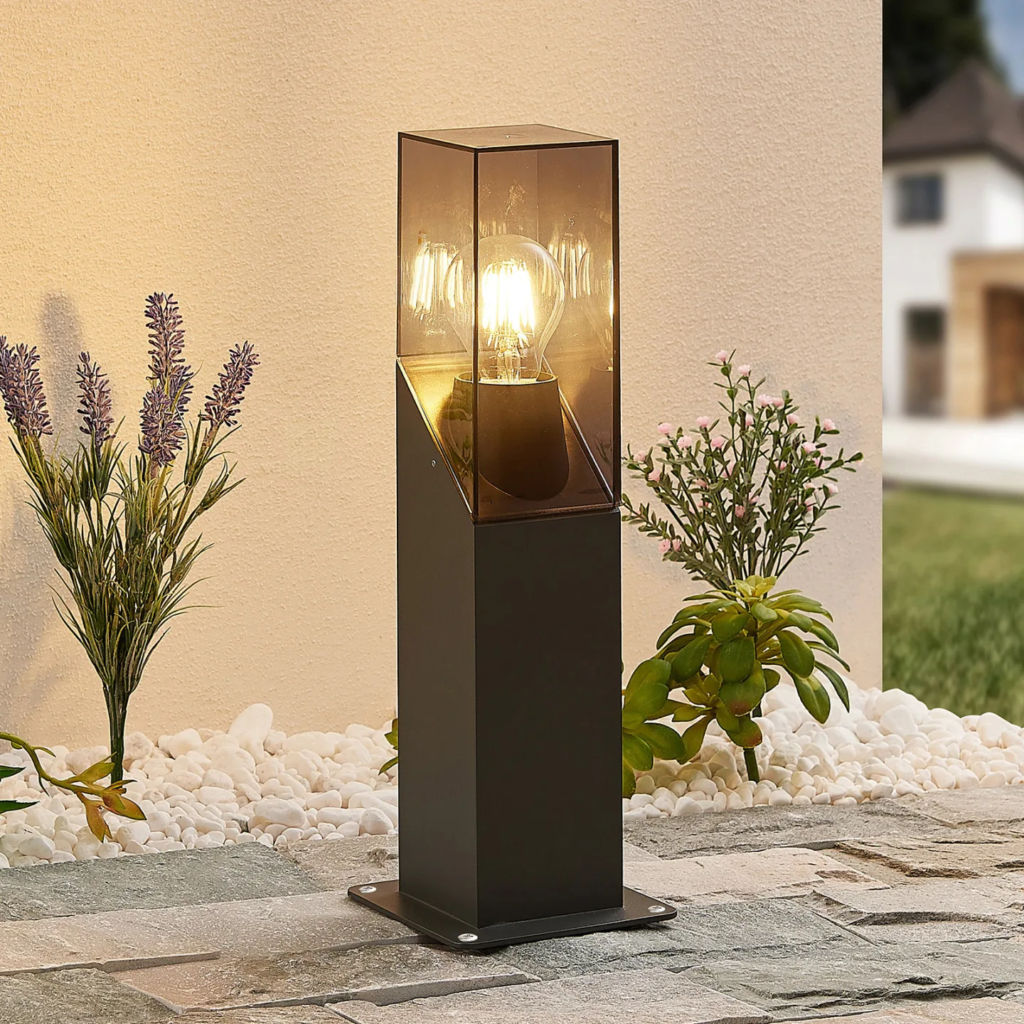 Fiola Gartenleuchte H40 Anthracite - Lucande - Terrasse - Modern - Metall - Einflammig