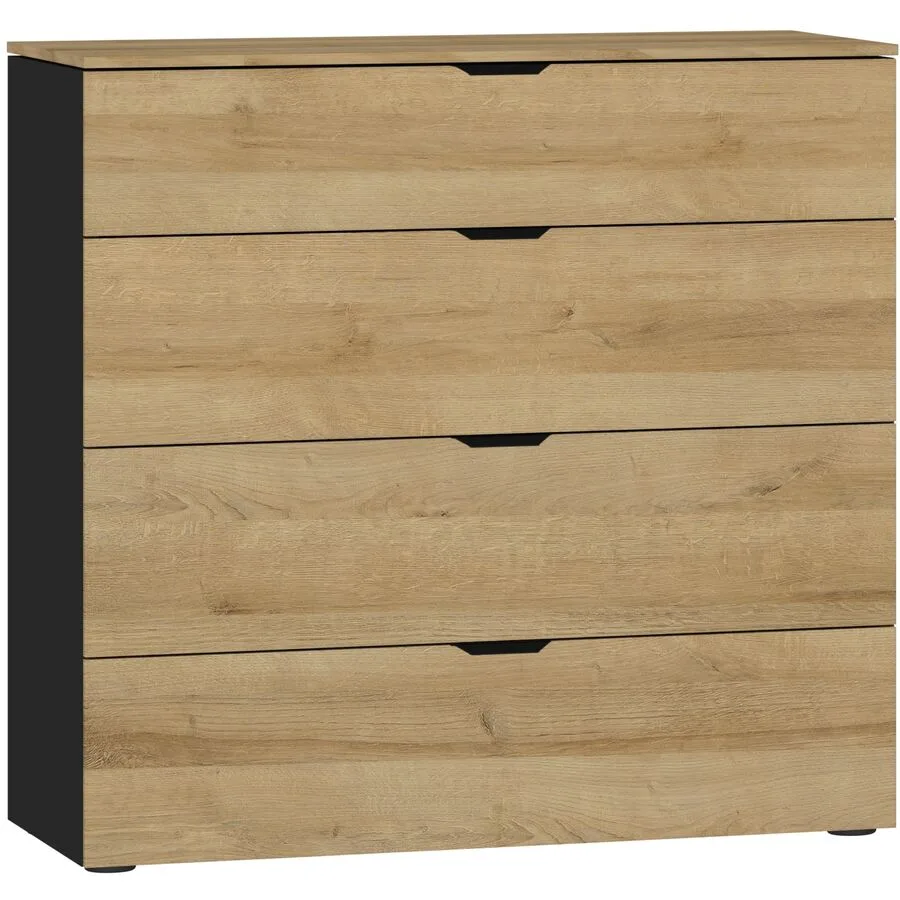 Kommode Arena Beimöbel Eiche Dekor/schwarz Holzwerkstoff B 90 H 87 cm