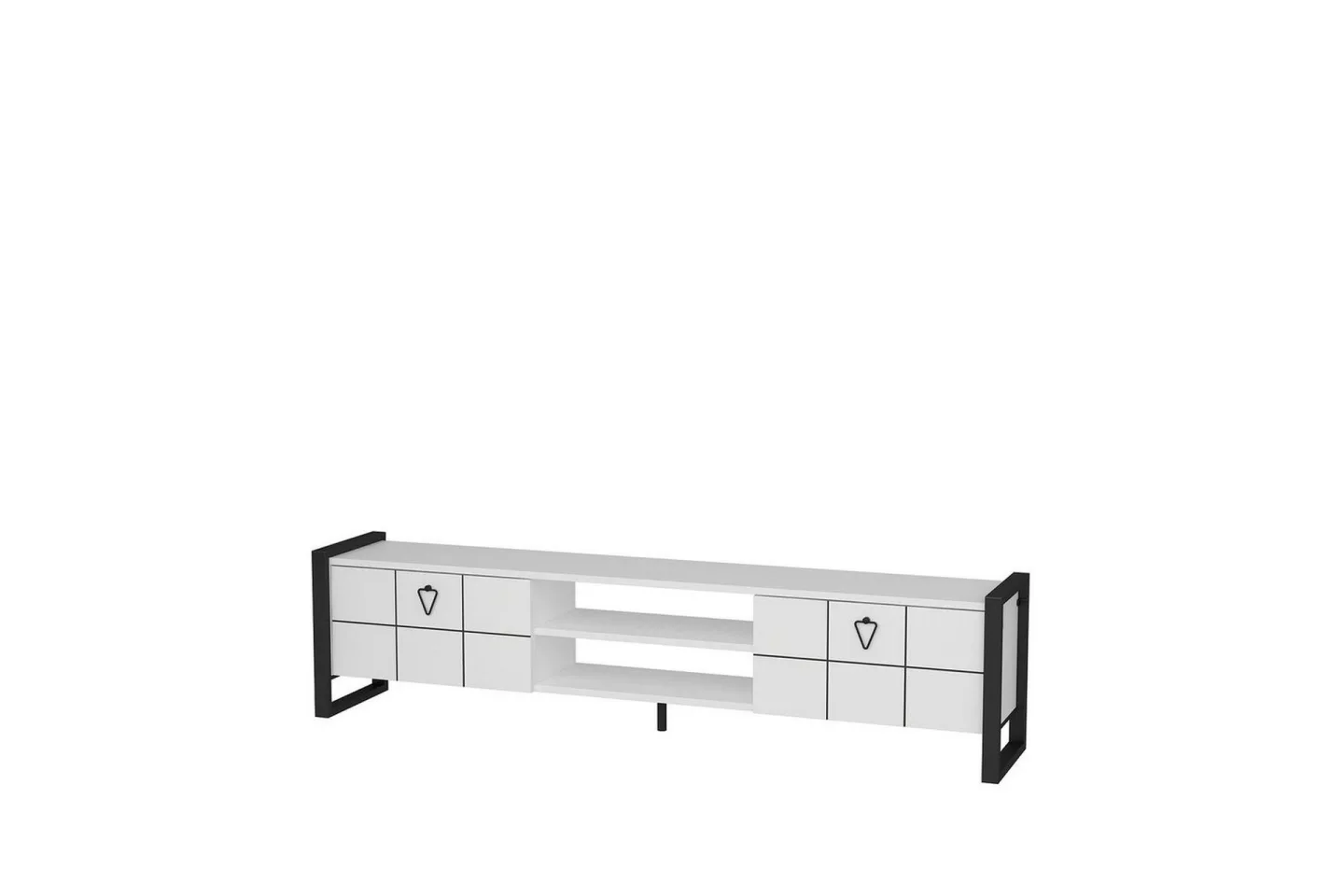 Abbas Tv-bänk 184 cm - Vit/Svart