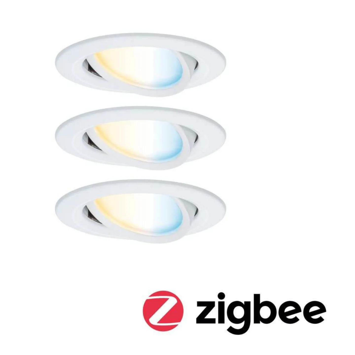 Nova Coin Smart Einbaulampe weiß Ø 8,4 cm CCT 3er - Paulmann - Wohnzimmer - Modern - Aluminium - Einflammig