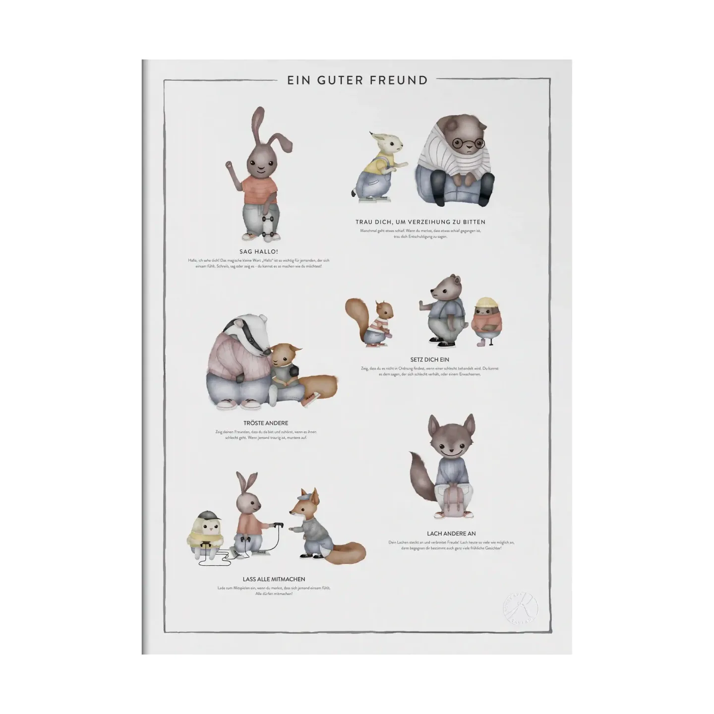 Kunskapstavlan® Ein guter freund Poster 30x40 cm