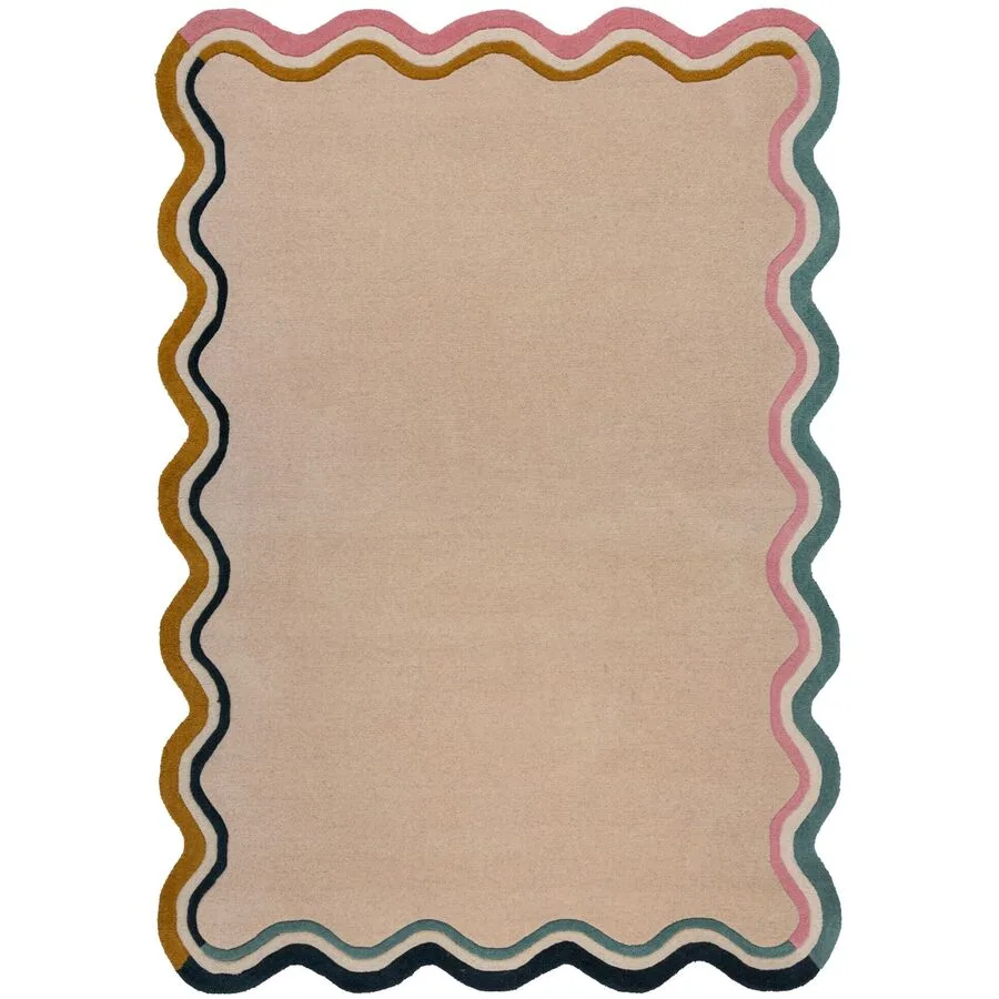 Teppich Lonni Beige, Mehrfarbig Wolle 230 x 160 cm