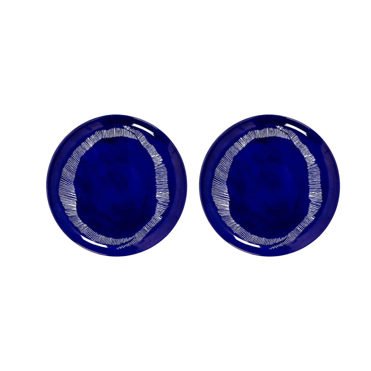 Serax Ottolenghi Feast Teller L Ø26,5 cm 2er Pack Dark blue stripes-white