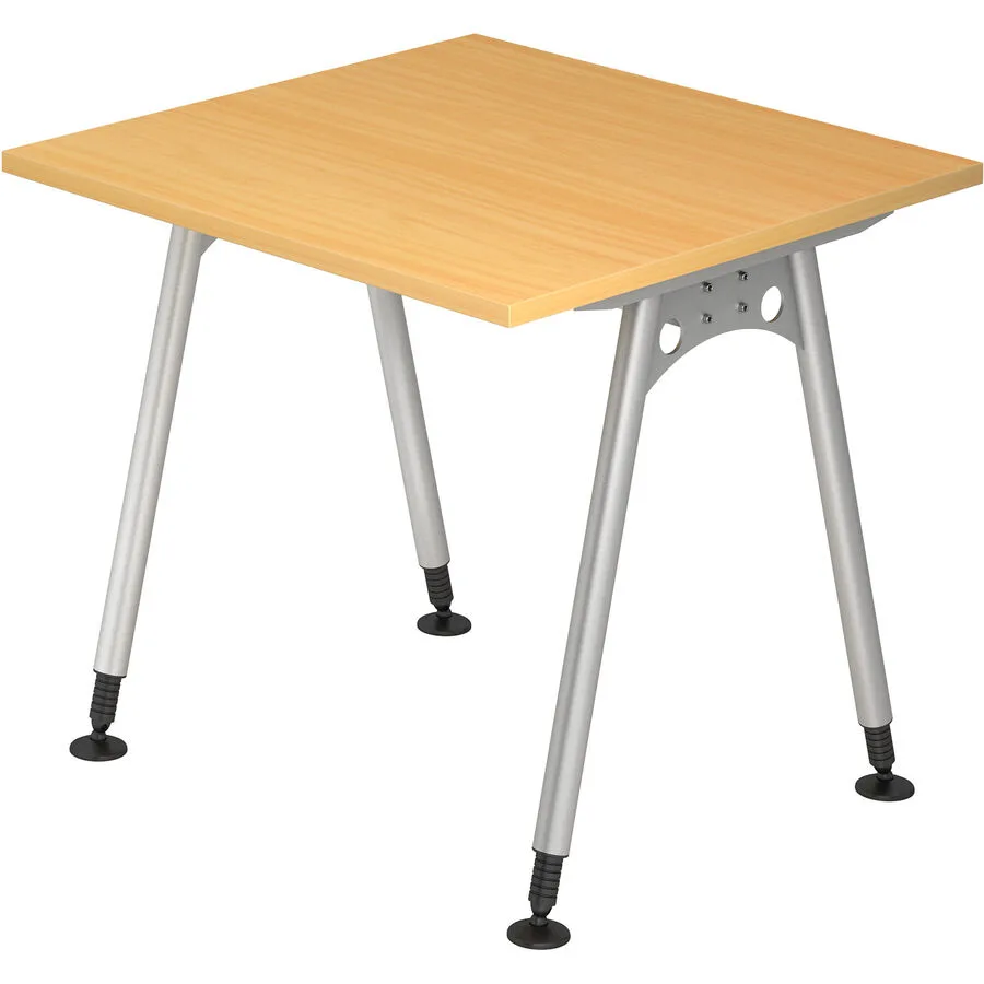Schreibtisch Office buche Holzwerkstoff Höhenverstellbar B 80 T 80 cm
