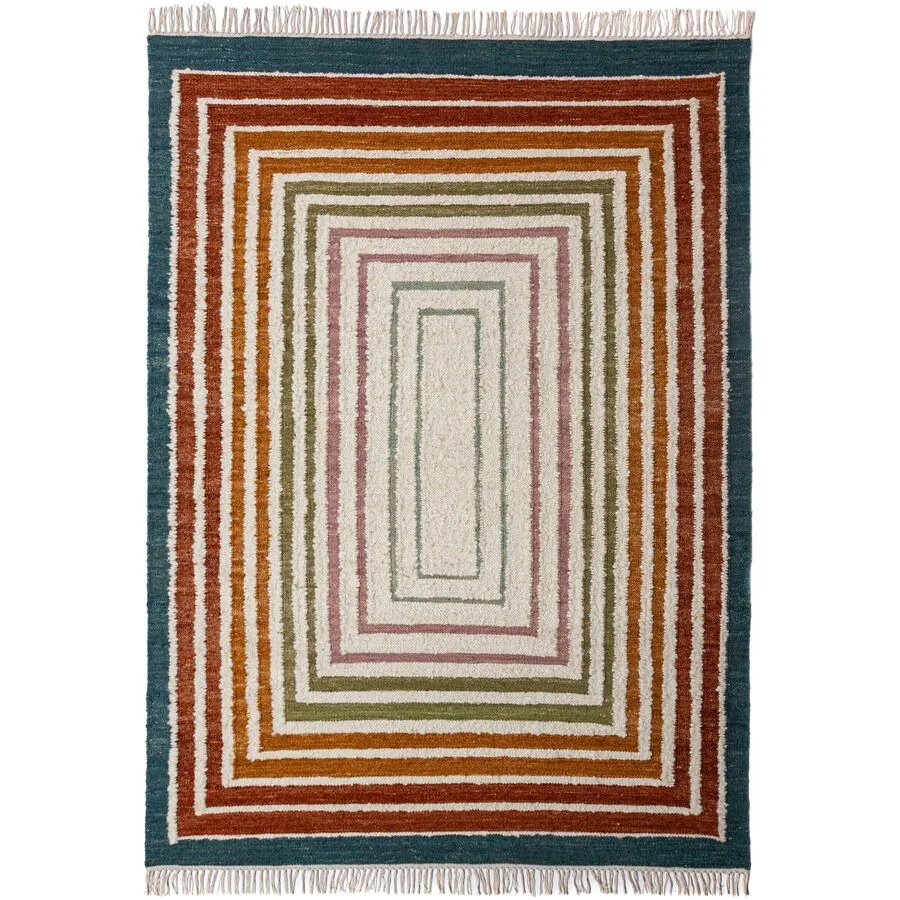 Teppich Bexton Mehrfarbig Wolle/Mischfasern 140 x 200 cm