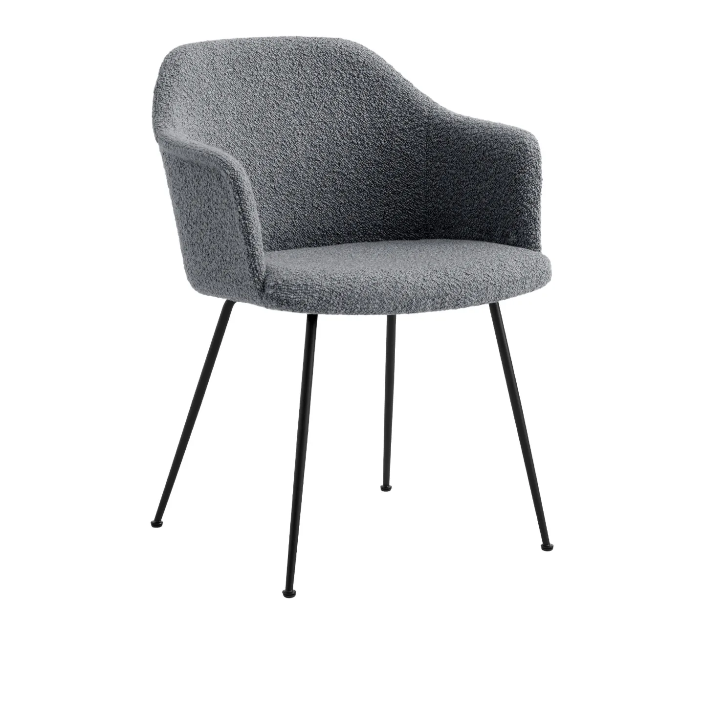 &Tradition - Rely Armchair HW35 Seat Cushion, Chrome Base Fabric Cat. 4 Col 005 Karakorum - Matstolar - Hee Welling - Grå - Textilmaterial/Syntetiskt/Plast