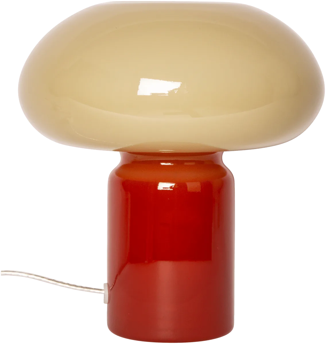 Eja - Glas 23cm - Bordslampa - Röd/beige