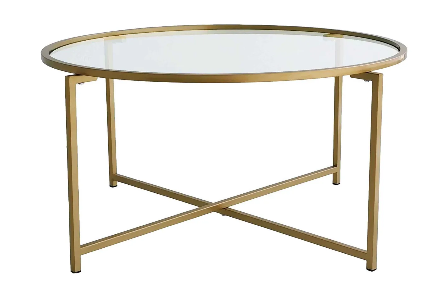 Rowman Soffbord 83 cm Runt - Guld/Glas