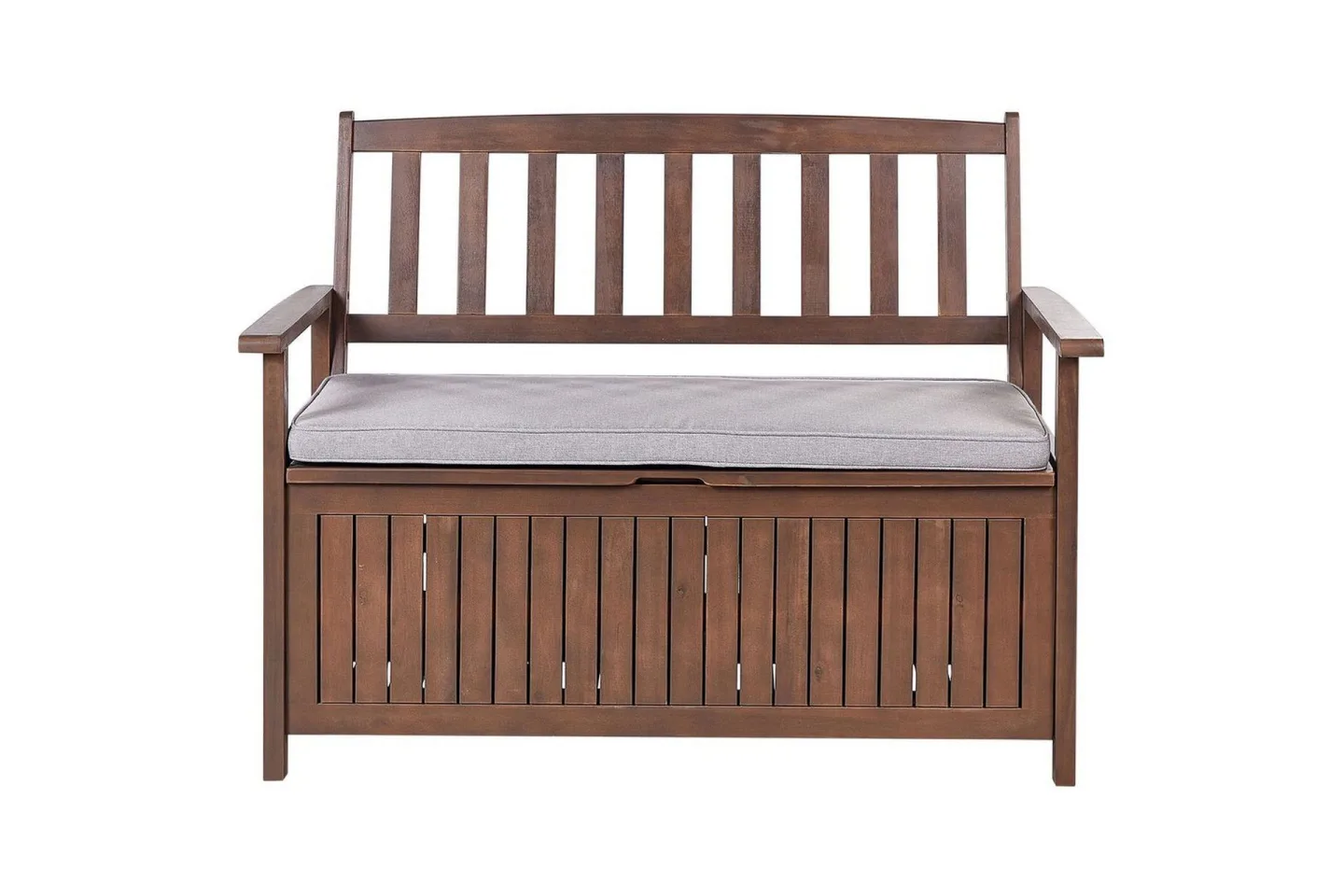 Trädgårdsbänk med dyna Sovana Mörkt trä/grått, 120 cm - Mörkt trä/grått, 120 cm