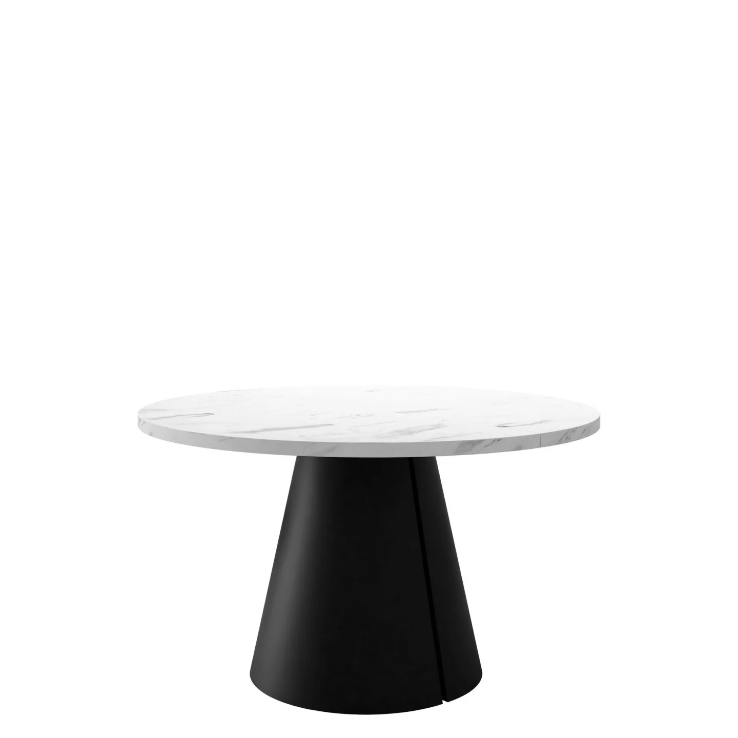 Aurion Matbord rund förlängningsbart 120-196 cm - svart, vit marmor