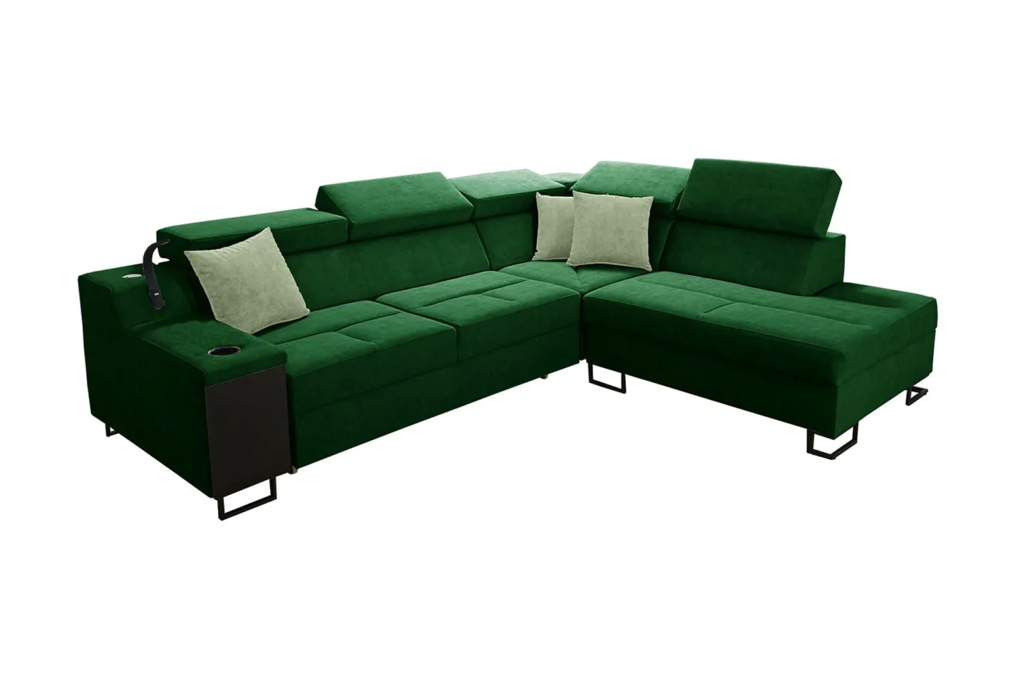 Seginus Bäddsoffa m. Schäslong 3-sits 210x127 - Grön