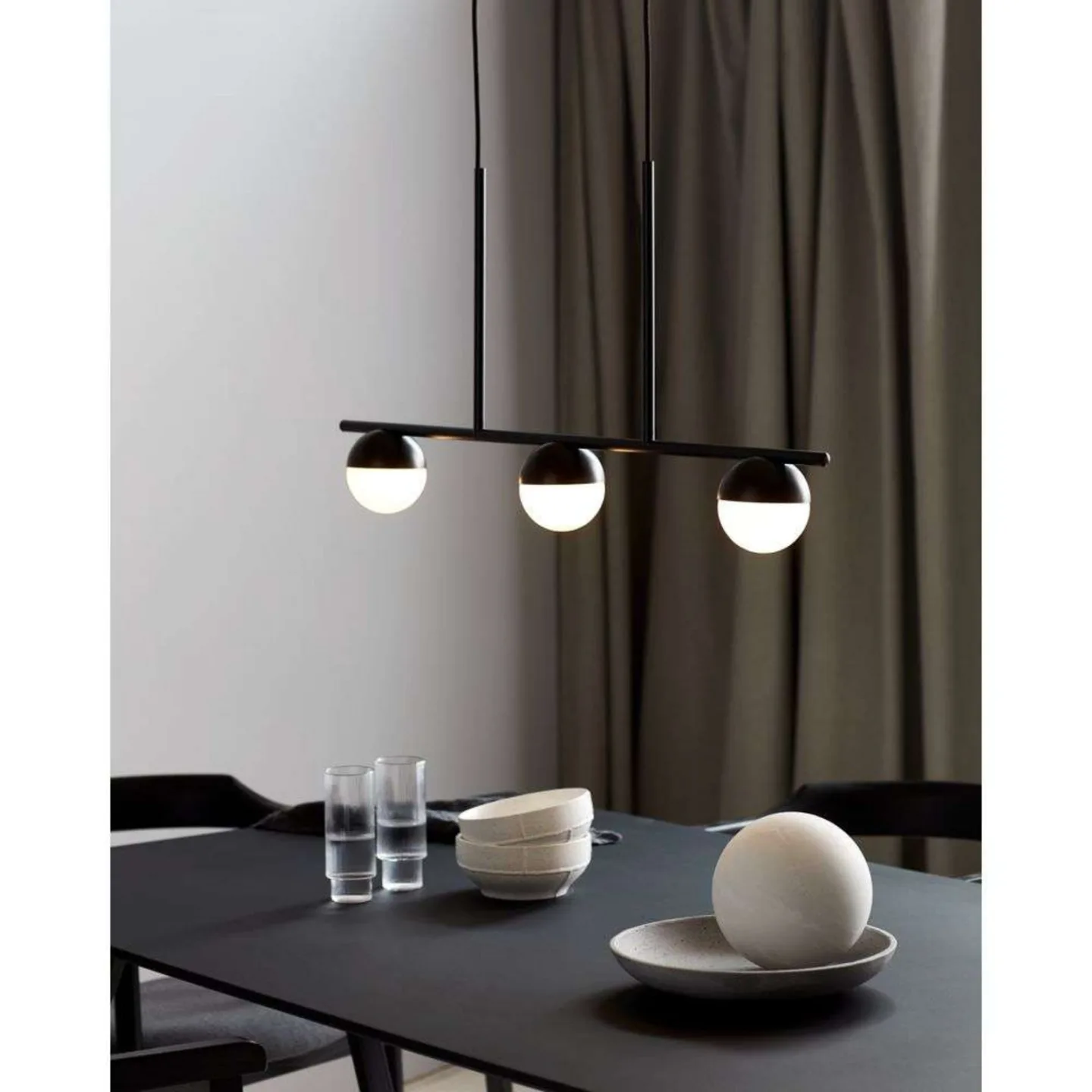 Contina 3 Pendelleuchte Black - Nordlux - Küche - Metall