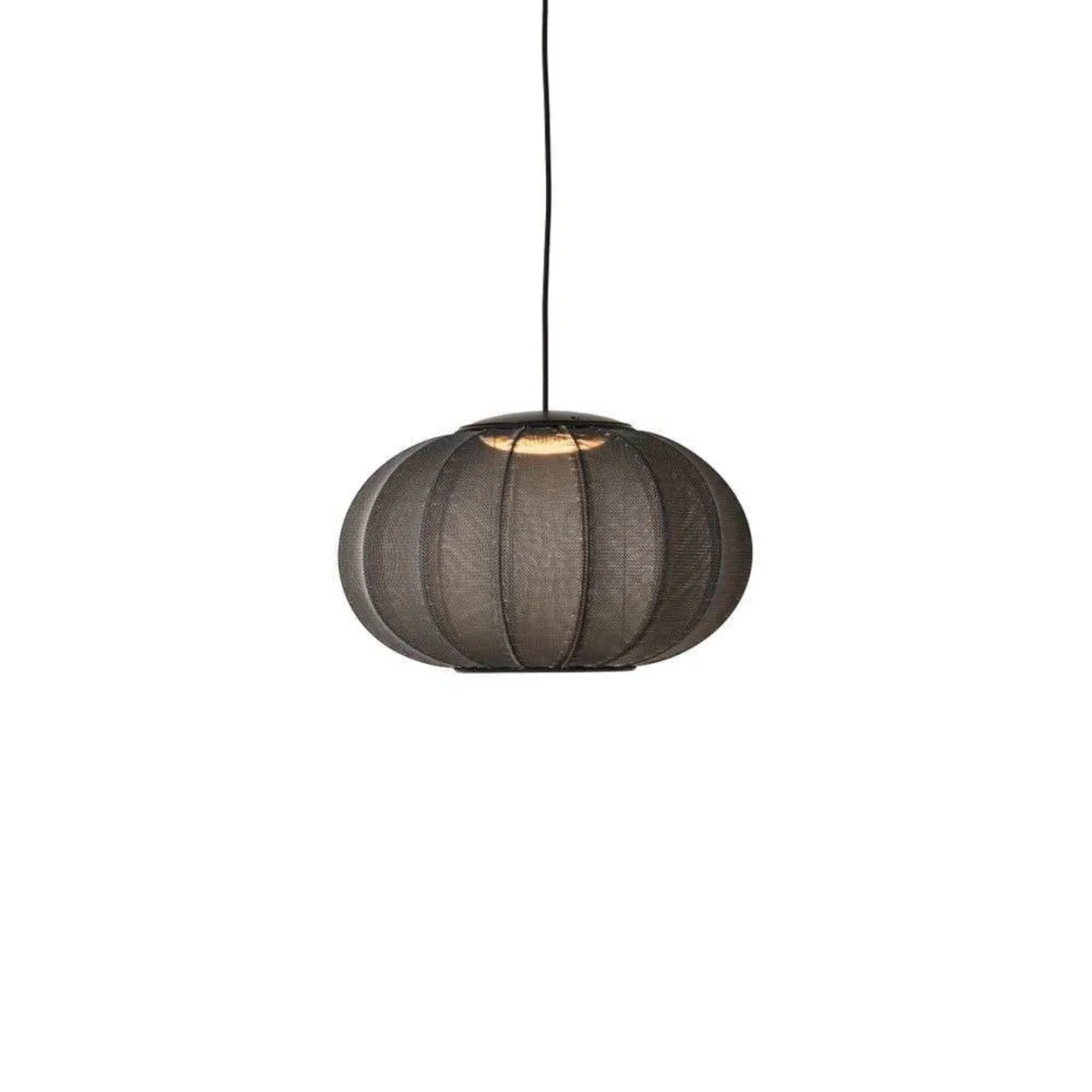 Knit-Wit 45 Oval LED Pendelleuchte Black - Made By Hand - Schlafzimmer - Stoff / Textil