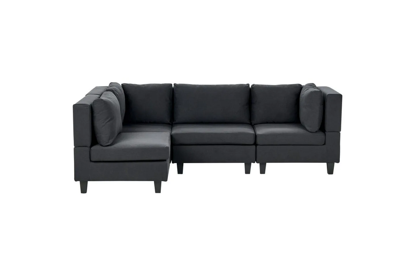 4-sits Hörnsoffa Unstad Svart, Högervänd, Polyester - Svart, Högervänd, Polyester