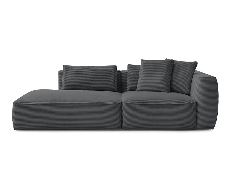 3er Sofa BOBOCHIC LEOPOLD Cord-Stoff dunkelgrau